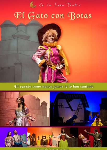 Cartel de la obra "El Gato con Botas" de la compañía En la Luna Teatro