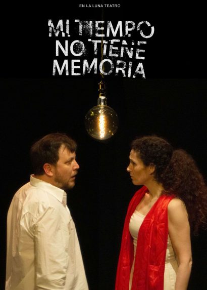Cartel de la obra de teatro de violencia de género "Mi Tiempo No Tiene Memoria" de la compañía En la Luna Teatro