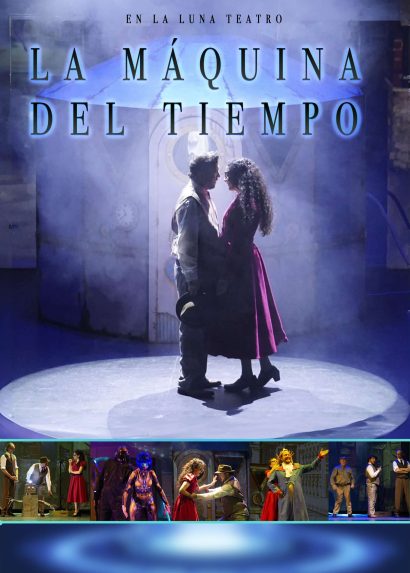 Cartel de la obra de teatro "La Máquina del Tiempo" de la compañía En la Luna Teatro